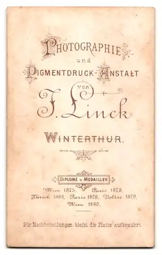 Fotografie J. Linck, Winterthur, Portrait junger Herr im Frack