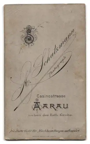 Fotografie A. Schatzmann, Aarau, Casinostrasse, Portrait hübsche brünette Dame trägt Oberteil mit Puffärmeln