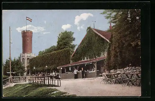AK Jena, Forsthaus mit Kriegerdenkmal