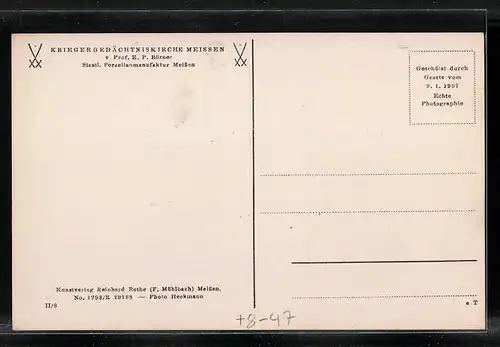 AK Meissen, Kriegergedächtniskirche Meissen, Innenansicht