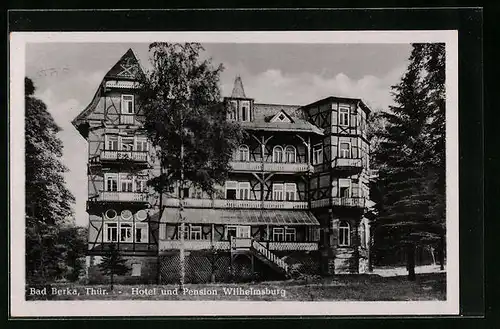 AK Bad Berka /Thür., Hotel und Pension Wilhelmsburg