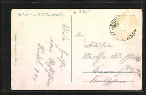 AK Rothstein, Ortspartie in Frühlingspracht