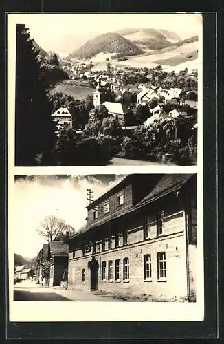 AK Marktgölitz /Thür., Gasthaus E. Fischer, Teilansicht