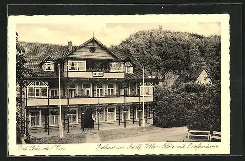 AK Bad Suderode /Harz, Rathaus mit Preussenturm