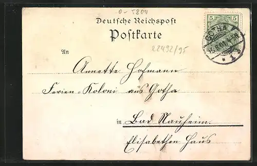 Lithographie Friedrichroda, Gothaisches Gasthaus Inselberg, Reinhardsbrunn, Gottlob