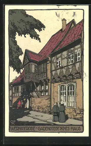 Steindruck-AK Wernigerode, Gadenstedt`sches Haus