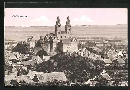AK Quedlinburg, Blick auf die Kirche