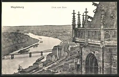 AK Magdeburg, Blick auf die Elbe