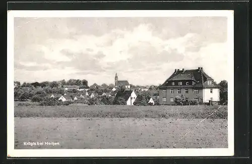 AK Krögis /Meissen, Blick auf die Stadt