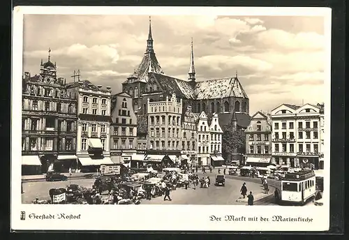 AK Rostock, Der Markt mit der Marienkirche