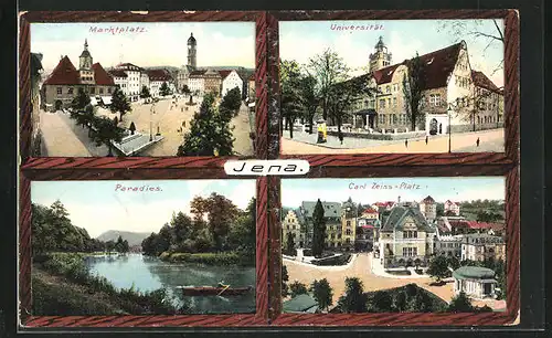 AK Jena, Marktplatz, Universität, Paradies