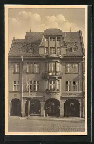 AK Warnsdorf / Varnsdorf, Konditorei u. Cafe Franz Richter, Strasse 185