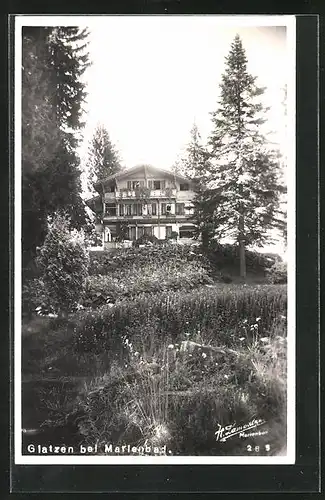 AK Glatzen b. Marienbad, Haus von Vorne betrachtet