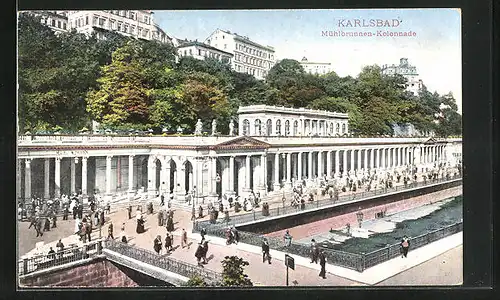 AK Karlsbad, Mühlbrunnen-Kolonade