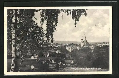 AK Königsberg a. Eger, Ortsansicht mit Kirche