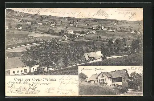 AK Gross-Stiebnitz, Acksteiners Gasthaus, Panorama