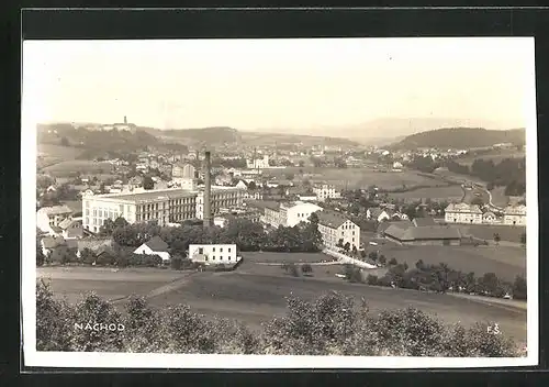 AK Nachod, Totalansicht mit Fabrik