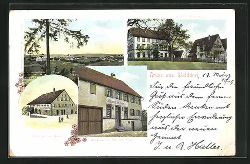 AK Walddorf, Gasthaus zum Hirsch, Handlung v. Johannes Kübler