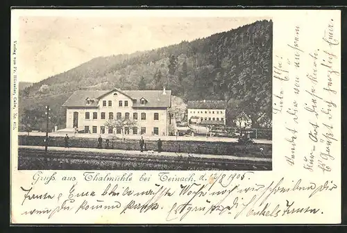 AK Teinach, Gasthaus Thalmühle mit Gleisen