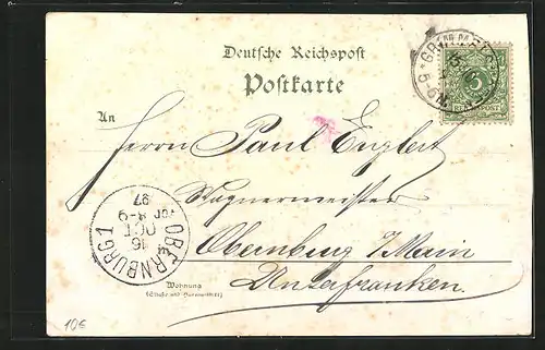 Lithographie Bonndorf, Neustrasse, Rathausplatz, Amtshaus