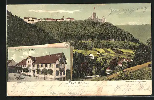 AK Zavelstein, Gasthof zum Lamm, Panorama