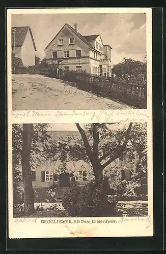 AK Regglisweiler /Dietenheim, Strassenpartie im Ort, Gebäudeansicht