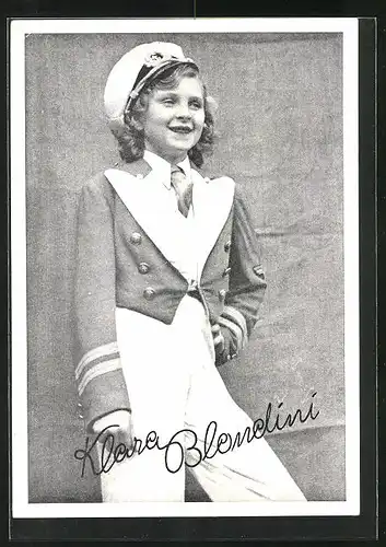 AK Schauspielerin Klara Blondini mit Kapitänsmütze