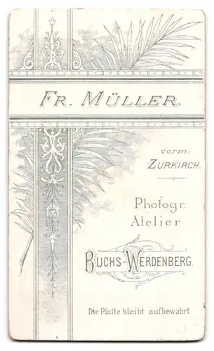 Fotografie Fr. Müller, Buchs-Werdenberg, Ältere Dame mit Flechtfrisur