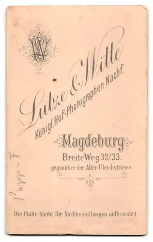 Fotografie Lutze & Witte, Magdeburg, Breite Weg 32-33, Junger Herr im karierten Anzug