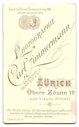 Fotografie Carl Zimmermann, Zürich, Obere Zäune 19, Stattlicher Herr mit Vollbart