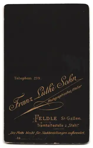 Fotografie F. Lüthi Sohn, Feldle-St. Gallen, Junge Dame mit Spitzen Kragen