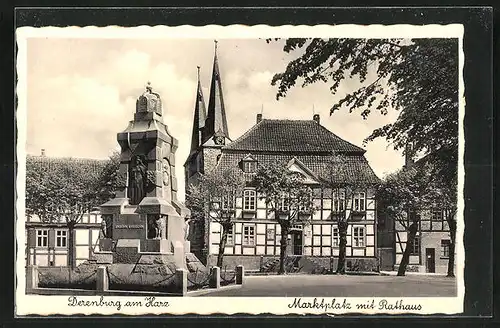 AK Derenburg /Harz, Marktplatz mit Rathaus