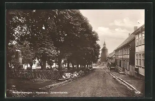 AK Benneckenstein /Hochharz, Strassenpartie am Johannisplatz