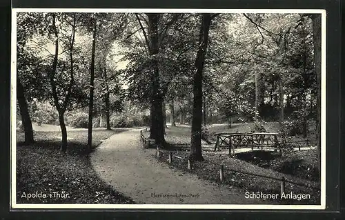 AK Apolda /Thür., Hermann-Löns-Park mit Schötener Anlagen