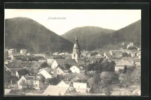 AK Friedrichroda, Ortsansicht mit Kirche