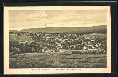 AK Catterfeld b. Georgenthal, Panorama mit Hügellandschaft
