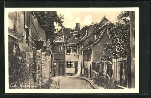 AK Gotha, Strassenblick in die Schlossgasse