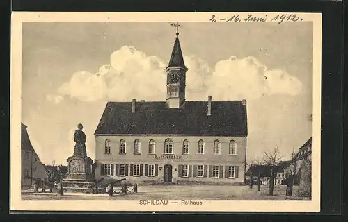 AK Schildau, Blick auf Rathaus
