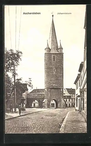 AK Aschersleben, Blick auf Johannisturm