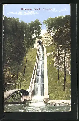 AK Rabenauer Grund, Frontansicht des Wasserfalles