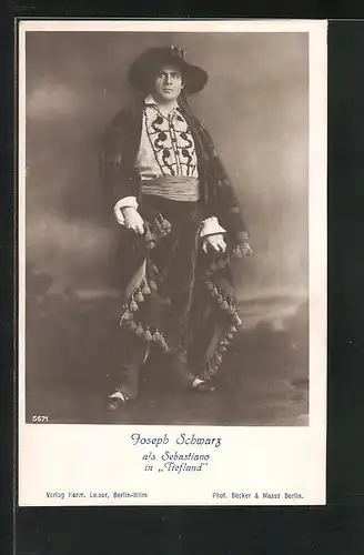 AK Opernsänger Joseph Schwarz als Sebastiano in Tiefland