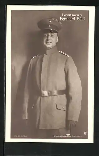 AK Opernsänger Bernhard Bötel als Landsturmmann