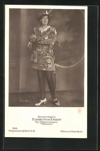 AK Opernsängerin Elisabeth van Endert a. Boccaccio
