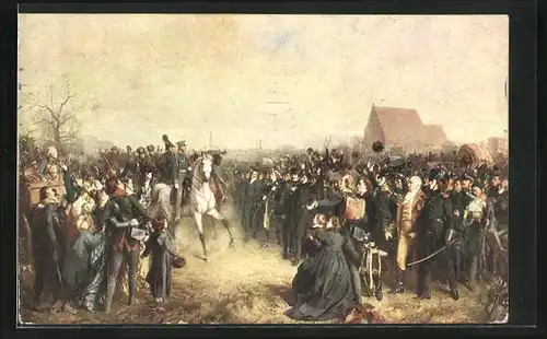 AK Breslau, Freiwillige vor König Friedrich Wilhelm III., Befreiungskriege