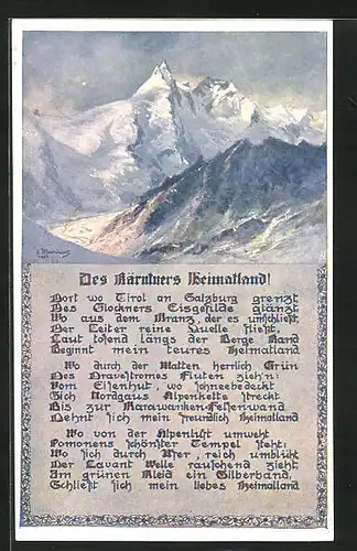 AK Der Kärntners Heimatland, Verschneite Berge