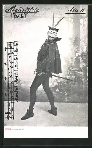 AK Mephisto mit Degen, Faust