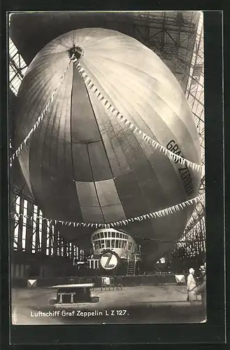 AK Luftschiff Graf Zeppelin bei Einweihung