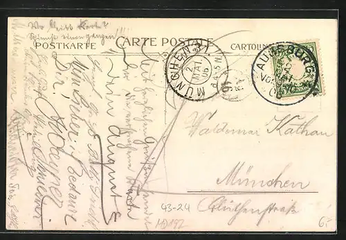 AK Pierrot umgarnt Dame