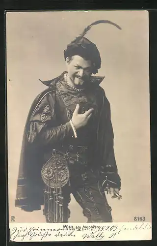 AK Schauspieler Pohl als Mephisto, Faust
