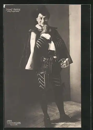 AK Schauspieler Josef Kainz als Mephisto in Faust